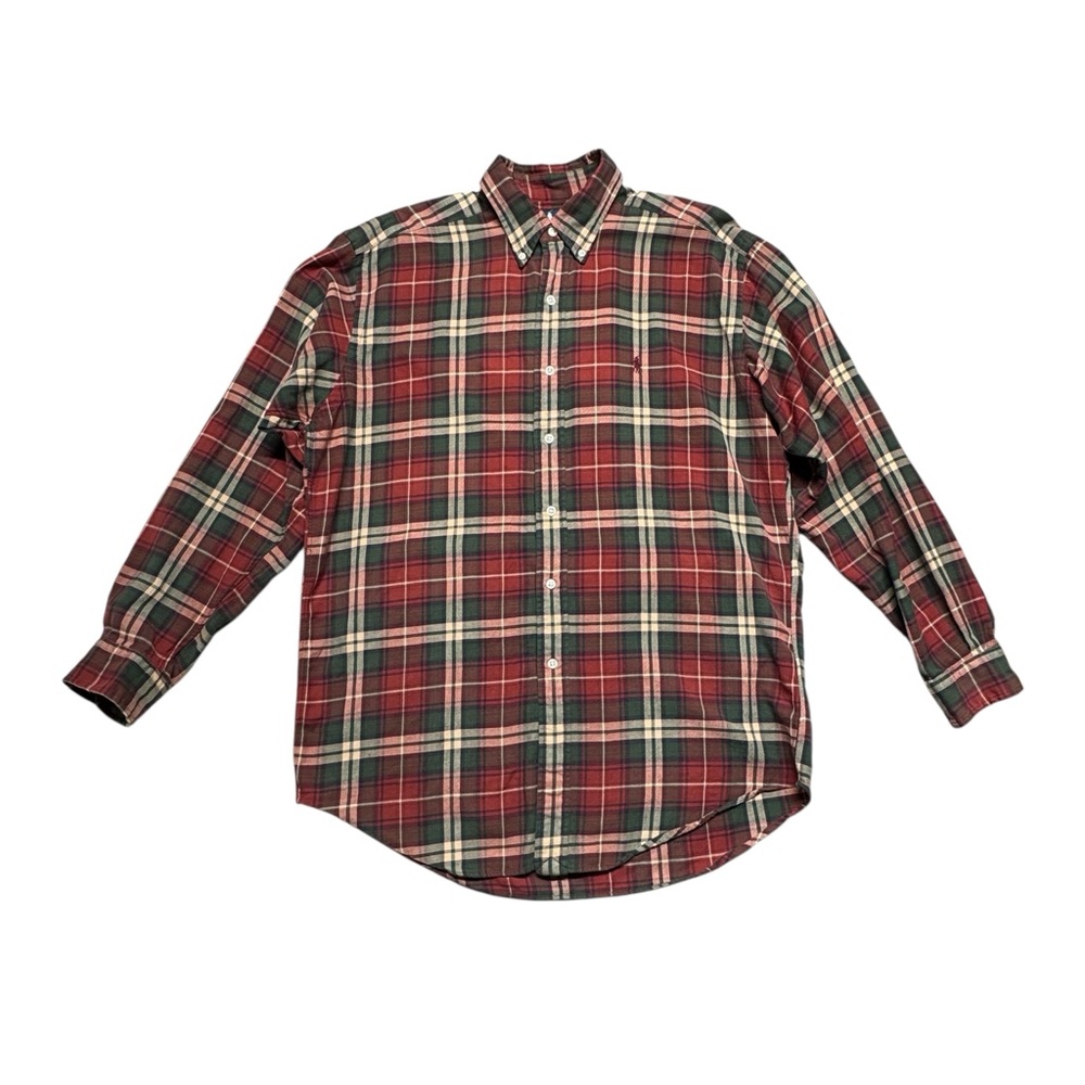 Ralph Lauren Red Green Plaid Button-Down Shirt